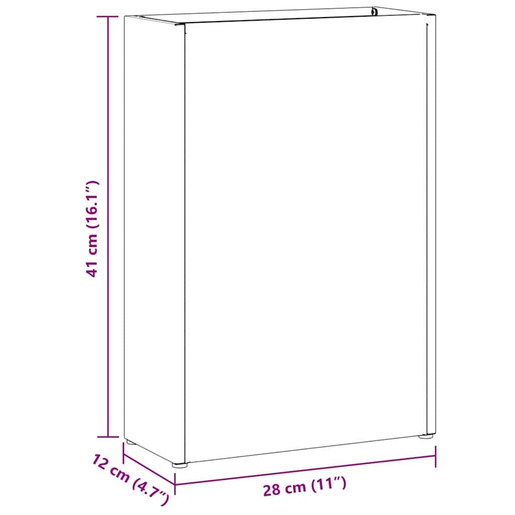 Diagram showing the width and height dimensions of the privacy screen
