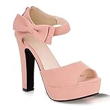 Sole Material: Gummi Minetom Damen Sommerschuhe Elegante Pumps High Heels Sandalen Abendschuhe mit Bowknot Pink EU 39