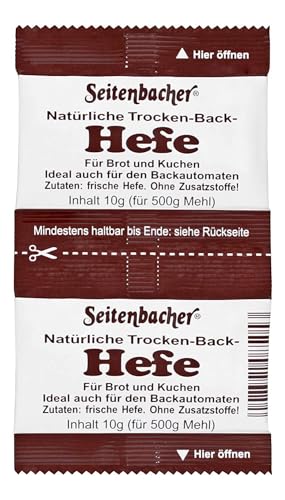 Seitenbacher Hefe für Brot Kuchen und Gebäck. Ohne Zusatzstoffe 4 x 20g