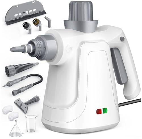 Dampfreiniger Vaporeta Limpieza Hogar, 3.2bar 400ml Limpiador a Vapor Vaporeta de Mano Steam Cleaner PortáTil Con Bloqueo de Seguridad Para Casa, Coche, Cortinas, Baños, Cocinas