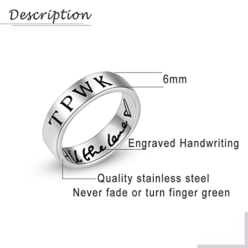 Handwriting We'll Be Alright | TPWK Ring Stainless Steel 6MM Band Ring Unisex Harry Jewelry2
