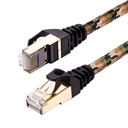 Short Cat7 Shielded Ethernet Cable 1 Feet (Highest Speed Cable),Ruaeoda Cat7 Flat Ethernet Patch Cables - Internet Cable for Modem, Router, LAN, Computer - Compatible with Cat 6?Cat7 Cat 5 5e Network