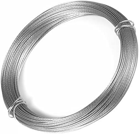98.4ft/30m Picture Frame Hanging Wire, Heavy Duty Metal Hanging Wire for Photo Artwork and Picture Hanging (1mm/0.04inch)