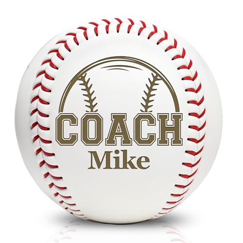 Image of Personalized Baseball Ball with Custom Name, Engraved Ball, Personalized Baseball Gifts for Team, Coach, Player, Senior, Custom Award Trophy, Engraved Gift Thank You Coach