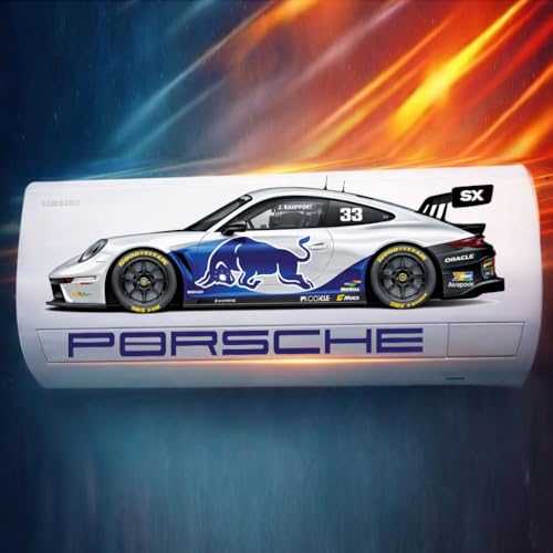 Image of Trending Porschhe 911 Racing AC Sticker, Air Conditioner Premium Vinyl, HD Gloss Finish, 24 Inches, for AC, Wall, Door, Glass (Silver)