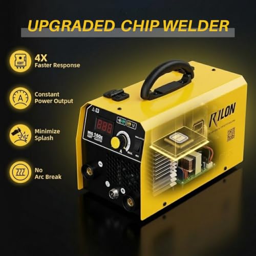 Image of Rilon MAG 160E Gasless MAG /ARC /TIG Lift Inverter Welding Machine | 160A IGBT Synergic Welder | Portable & Lightweight | With Torch, 1kg 0.8mm Wire Spool & Earthing Clamp