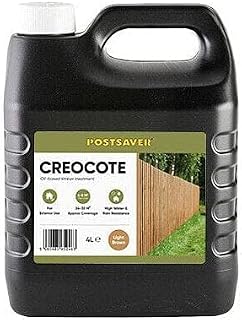 Postsaver Creostain Oil-Based Wood Treatment | Creosote Creocote Substitute | Exterior Wood Stain and Preserver | Safe Fence Treatment | Significantly Lower Odour Than Creocote | Light Brown, 4L