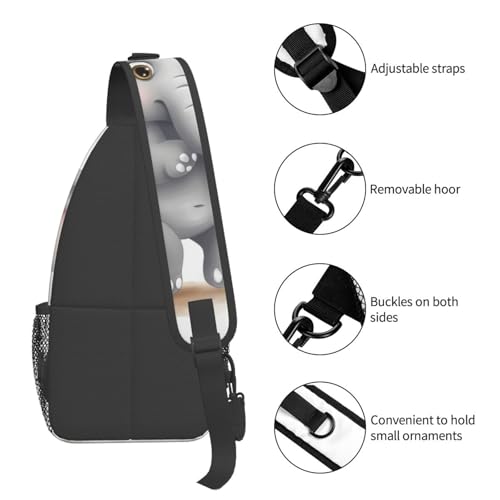Bolso cruzado con elefante para hombres y mujeres miniatura 5