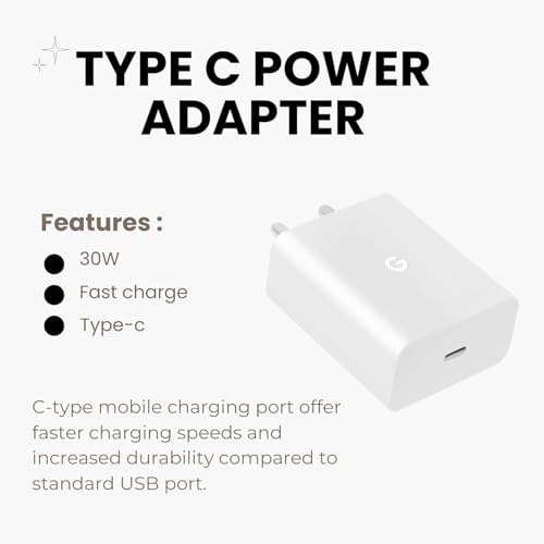 Image of Auorld 30W Type C Fast Charger Adapter | USB C to C Port Android Phone Wall Charging Compatible with Google Pixel 9 Pro | Pixel 9 | Pixel 8 Pro /8 /8a | Pixel 7 Pro /7 /7a | Pixel 6 Pro /6 /6a | White