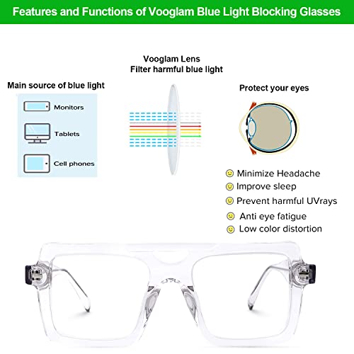 Image of VOOGLAM Aviator Blue Light Blocking Glasses for Men Women Anti UV Eyestrain Eyewear Irwin
