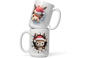 3D Christmas Holiday Reindeer Booty Shaped Mug