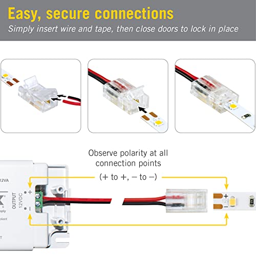Image of Armacost Lighting 566021 White /Single Color LED Wire to Tape Connector - 18 Pk