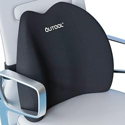 QUTOOL Lumbar Support Pillow for Office Chair, Memory Foam Low Back Support,Back Pain Relief, Ergonomic Back Cushion for Desk Chair,Gaming Chair,Adjustable Strap and Washable Cover