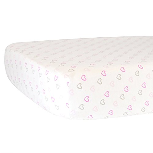 Hello Spud - True Love Pink Hearts Fitted Crib Sheet Organic Cotton Jersey - Super Soft #TOP2