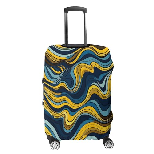 Suitcase Covers for Luggage Washable Luggage Cover Wave Pattern Luggages Wheel Covers Elastic Travel Carry On Suitcase Cover Travel Luggages Protector Sleeve Fit 29-32 Inch L4