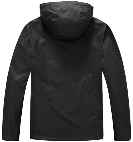 TBMPOY Men's Lightweight Rain Jackets Waterproof Raincoat with Hood Running Cycling Hiking Outdoor Windbreaker2