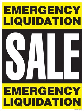 Emergency Liquidation Sale Window Sale Sign Posters Retail Business Store Signs (P70-38" x 50")