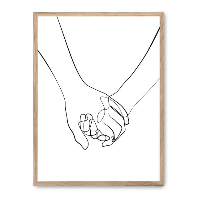 Cuadro hands line art ii FASE5 tableau minimaliste noir et blanc