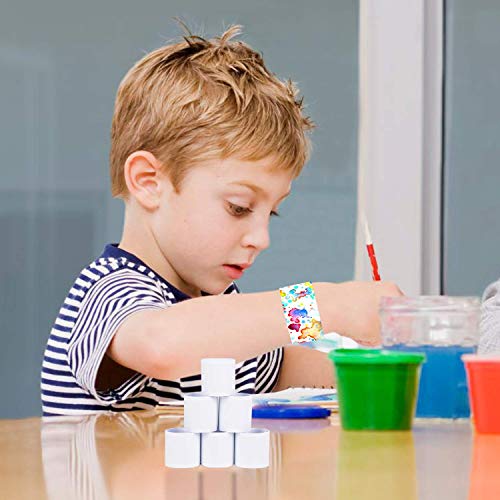 Derayee 48 Pack White Slap Bracelets For Kids, Diy Slap Bracelet Band School Party Favors Craft Painting Wristband For Boys Girls #TOP4