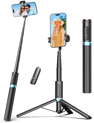 Tobeape Tripé para Celular 1,45m, Bastão de Selfie 3 em 1 com Tri...