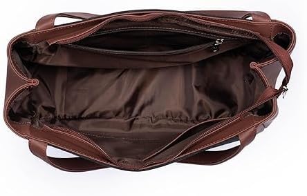 Women’s Jute & Vegan Leather Tote Bag – Handcrafted Shoulder Handbag, Spacious Carryall Work Bag for Office, Travel & Daily Use