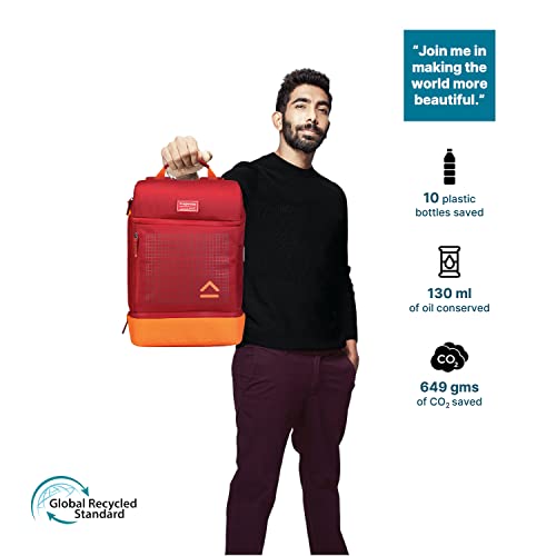 Image of uppercase Medium 21 Ltrs Office Overnighter (14.6 inch) Laptop Backpack 2700EBP1 3x more water repellent sustainable bags with rain proof zippers for Men, Women, Boys and Girls, 750 Days warranty