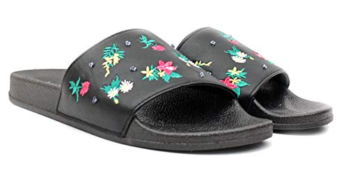 Luckers Girls Tropical Flowers Slide Sandals (Twilight black, numeric_7)2