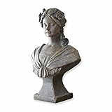 Loberon Büste Alexandra, antike Anmutung, reich verziert, edle Stein-Optik, Dekoration, Wohn-Accessoire, Deko-Objekt, Polyresin, antikgrau