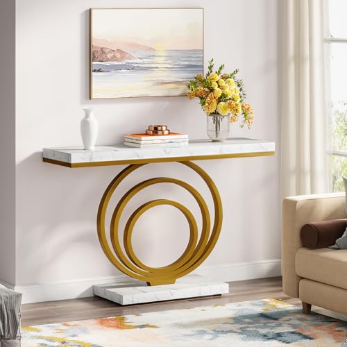 Tribesigns 41-Inch Gold Entryway Table, Modern Console Table Narrow Long,