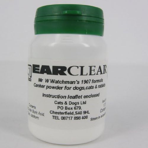 EarClear Canker and ear Mite Powder for Dogs and cats 20g