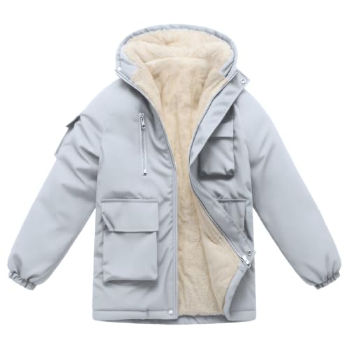 Image of Winter Kids Boys Snow Coats Black Puffer Jacket Hooded Clothes Fleece-Lined Wear