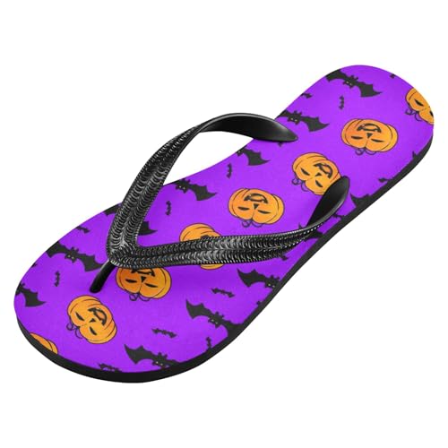 Burbuja Pumpkins Bats Flip Flops for Women Men, Soft Thong Sandals Rubber Slippers for Pool Beach Essentials2