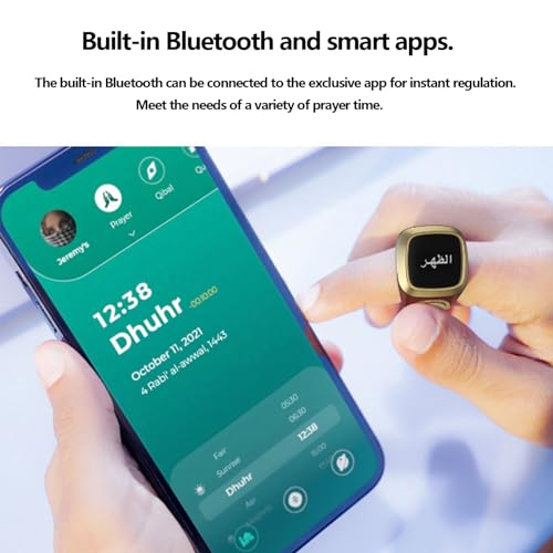 Image of Smart Tasbih Zikr Ring, 20mm Muslim Digital Azan Alarm Clock, Tasbih Counter Smart Ring (Red)