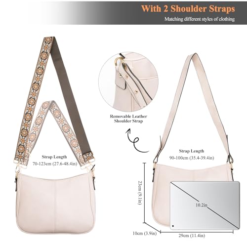 Image of Long Keeper Crossbody HandBags - Women Trendy Hobo Bag with Guitar Strap Casual Vegan Leather Shoulder Bag Purses