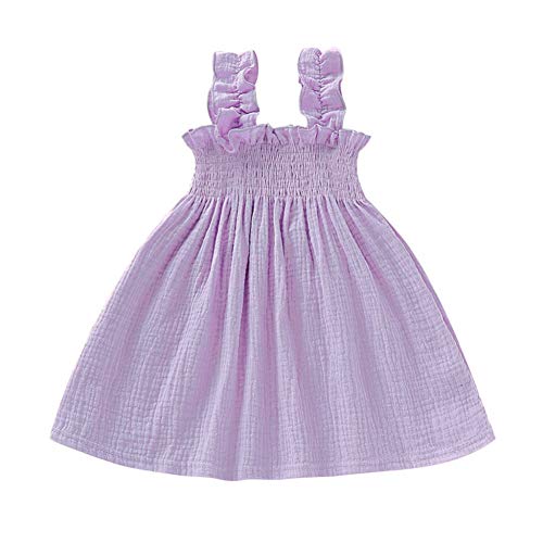 BAOBAOLAI Vestido infantil sem mangas para bebês meninas saia de verão casual