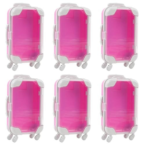 ASUNFO 6 Pcs Mini Suitcase Gift Box Candy False Eyelashes Boxes 6.69 Inch