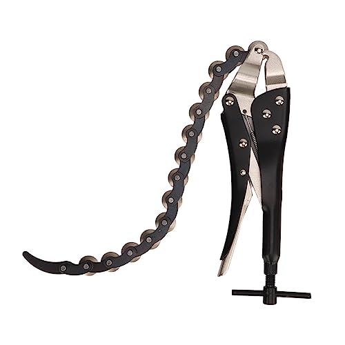 Chain Pipe Cutter Tool Non Slip Handle Exhaust Cutter Locking Chain Pliers Aluminum Alloy and Carbon Steel Exhaust Pipe Cutter Chain Specification: ≤ Approx. 80mm/3.15in