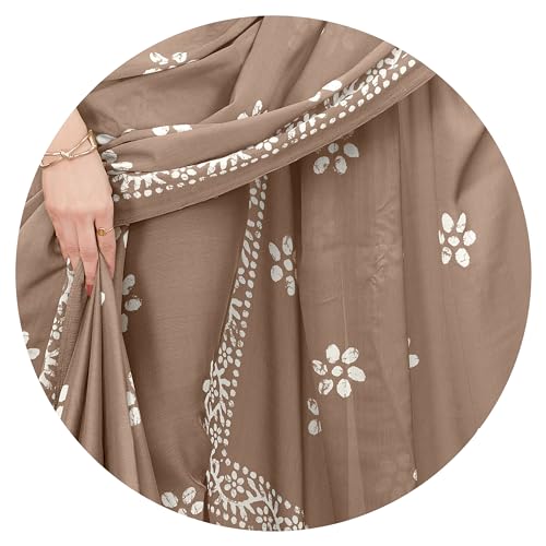 MIRCHI FASHION Women's Latest Chiffon Batik Printed Saree with Blouse Piece