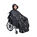 Fonakei Wheelchair Poncho Wheelchair Covers Waterproof Mobility Scooter Rain Cape Adults Electric Wheelchair Accessories Black