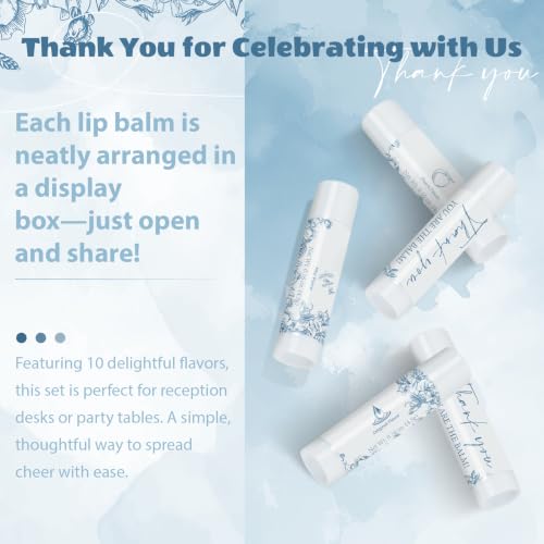Image of 100 Pack Moisturizing Lip Balms in Bulk Blue Flower Wedding Gifts Reception Ideas Party Favors Thank You For Celebrating With Us Baby Shower Birthday Gift You Are The Balm Beeswax Something Blue
