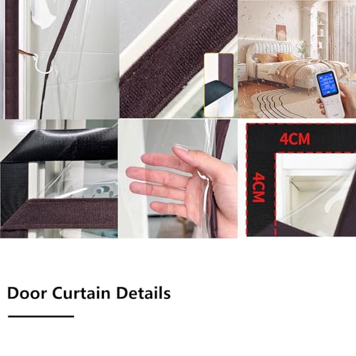 Rideau de porte thermique magnétique transparent 110x210 cm - 4