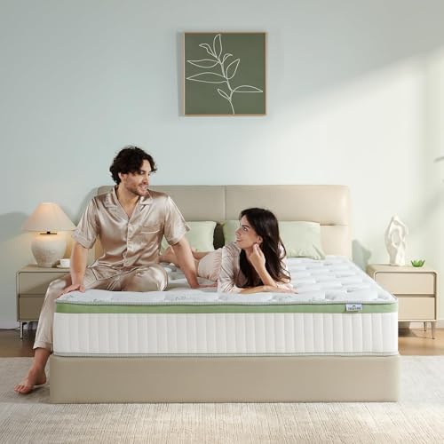 TBSITNS King Size Mattress with Individual Pocket Spring Cooling Memory Foam Hybrid Mattress with Medium Firm Feel and Silent Sleep and Pressure Relief (180 * 200 * 20CM)