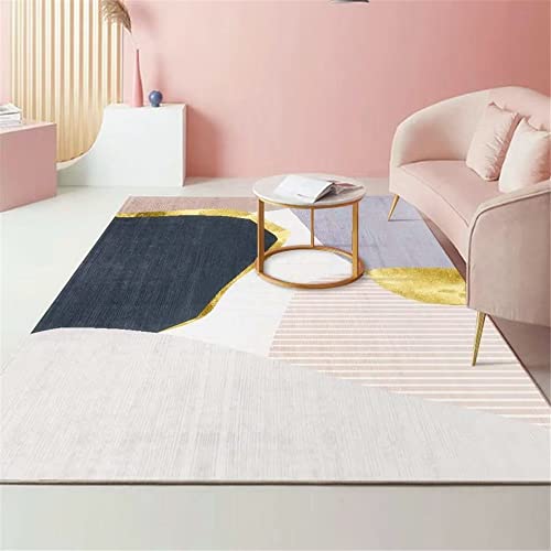 Tapis de salon gris géométrique durable 50x80 cm style abstrait - 2