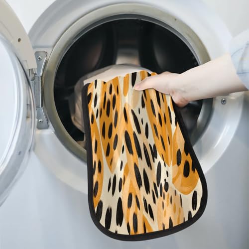 Ocuqerar A-002Y-003-0654-01-249J-005G Orange Spotted Hanging Hand Towel Kitchen Towel With Loop Dish Towel Absorbent Soft Dish Drying Towel thumb #5