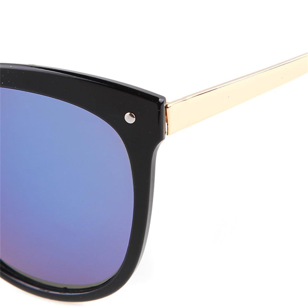 Occhiali da sole vintage con lenti a specchio blu Uomo Donna Occhiali da sole quadrati Protezione da guida Protezione UV400