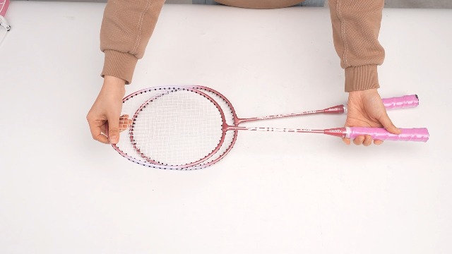 Raquette De Badminton Professionnelle Rose - Cadre En Alliage De Fer, Poignée Antidérapante, Séparable - 9