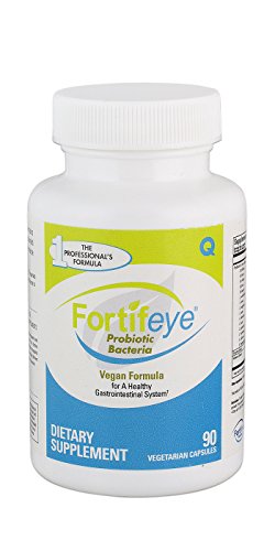 Fortifeye Vitamins Probiotic Bacteria - Natural Vegan Supplement with Digestive Enzymes, Supports Healthy Digestion, Immune and Ocular Systems, 30 Day Supply, 90 Capsules