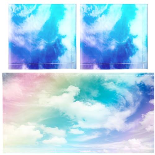 Image of Hortsun Pack of 2 Fluorescent Light Covers 4 x 2 Feet Magnetic Ceiling Light Cover Room Supplies for Home Office(Sunset Glow)