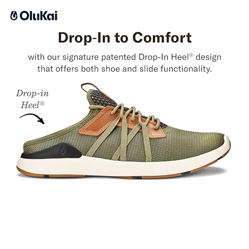 Image of OluKai Mio Li Men's Casual Sneakers, Hands-Free Drop-in Heel | Wear Slip-On or Laced, Breathable Knit Mesh, All-Day Cushioned Comfort, Athletic Walking Shoe, Runs Small So Size Up