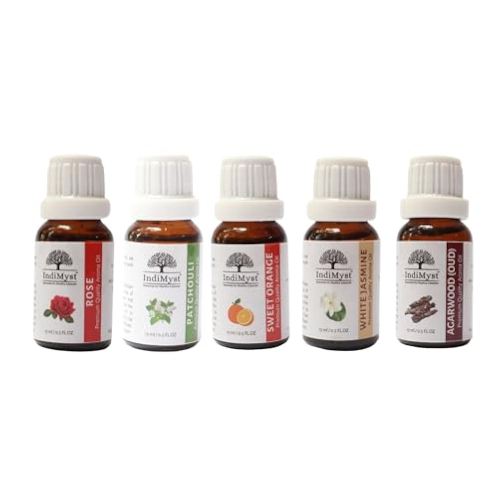 Super Saver Combo Pack of 5 Aroma Diffuser Oils, 15 ml Each